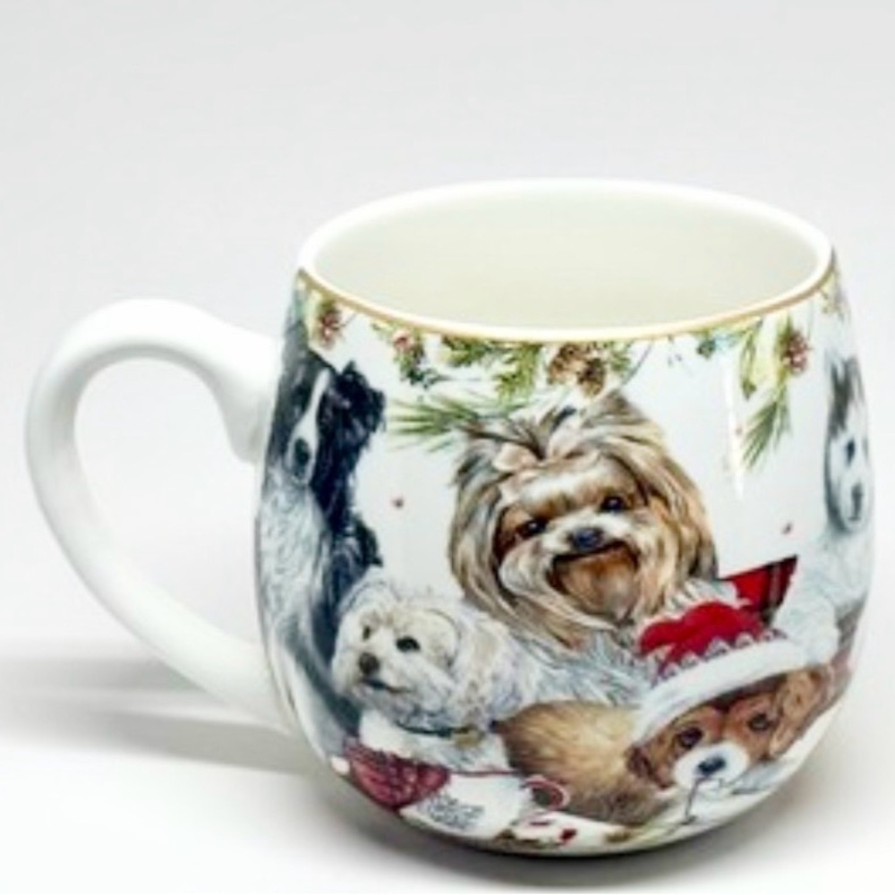 Tinsel & Elves Mug Christmas Coffee Tea Dogs Puppies Husky Yorkie New w/ Box 🐾🎄 - Picture 13 of 16